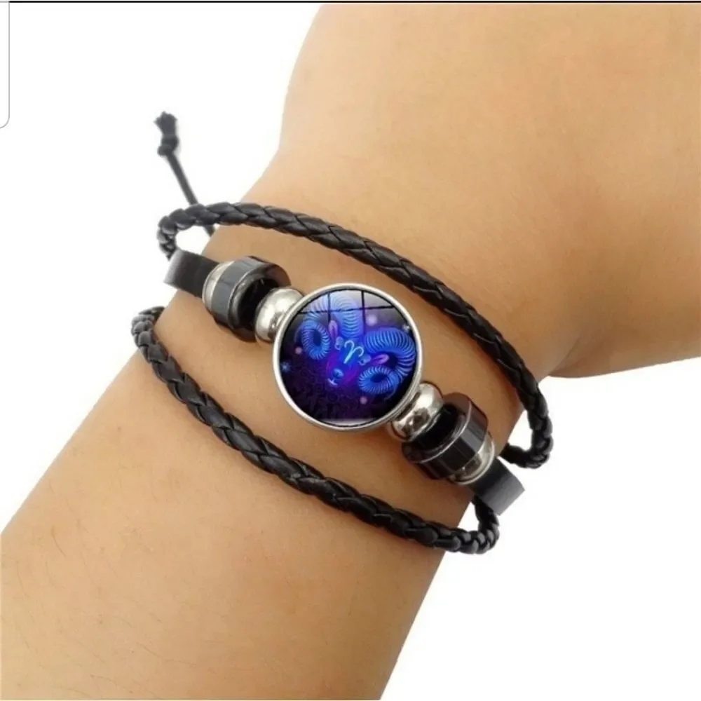 Leather Taurus 3D Astrology Unisex Bracelets